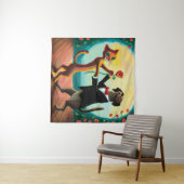 猫と犬の踊りタンゴinダンスクラブAI Art タペストリー (インサイチュ(横))