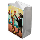 猫と犬の踊りタンゴinダンスクラブAI Art ミディアムペーパーバッグ (裏面アングル)