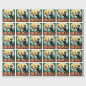 猫と犬の踊りタンゴinダンスクラブAI Art ラッピングペーパー (フラット)