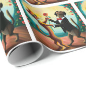 猫と犬の踊りタンゴinダンスクラブAI Art ラッピングペーパー (ロールコーナー)