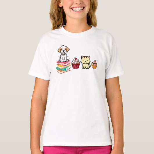 猫と犬のTシャツ Tシャツ (正面)