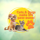 猫と犬は生き生きとしている! ウィンドウサイン (シート3)