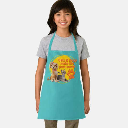 猫と犬は生き生きとしている! エプロン (インサイチュ)