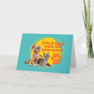 猫と犬は生き生きとしている! カード