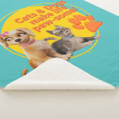 猫と犬は生き生きとしている! シェルパブランケット (3/4)