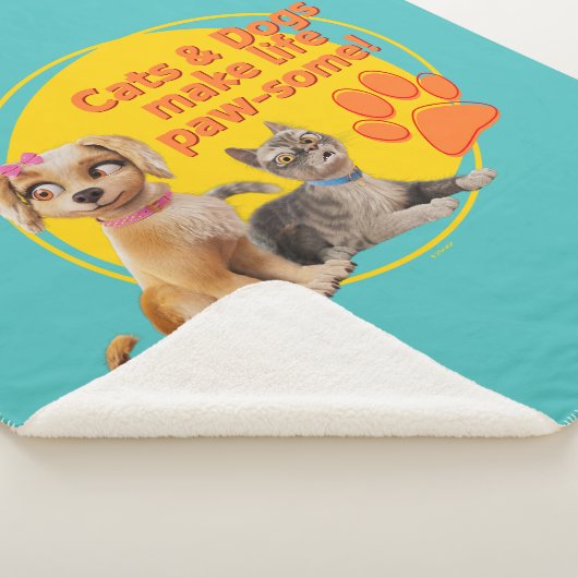 猫と犬は生き生きとしている！ シェルパブランケット (3/4)