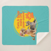 猫と犬は生き生きとしている! シェルパブランケット (正面(横))