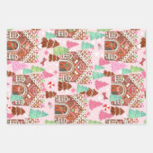 猫と犬ジンジャーブレッドの家の抱き枕包装 ラッピングペーパーシート (正面3)