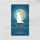 猫と犬ペットシッタードッグウォーカー写真 名刺 (正面)