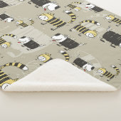 猫と犬:シームレおもしろいスなテクスチャ シェルパブランケット (3/4)