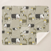 猫と犬:シームレおもしろいスなテクスチャ シェルパブランケット (正面(横))