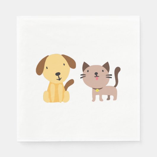 猫と犬   スタンダードランチョンナプキン (正面)