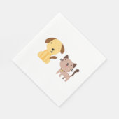 猫と犬   スタンダードランチョンナプキン (角)