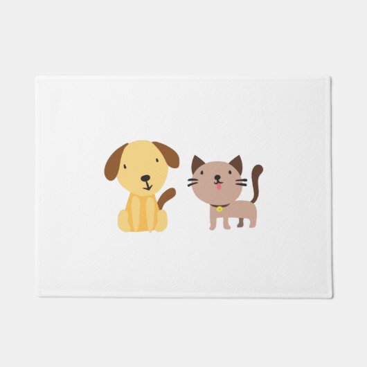 猫と犬   ドアマット (正面)