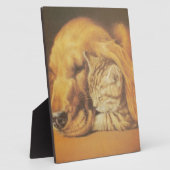 猫と犬 フォトプラーク (側面)
