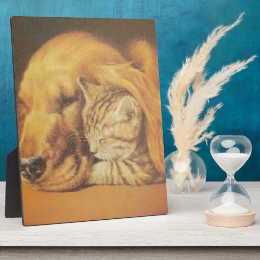 猫と犬 フォトプラーク (側面)