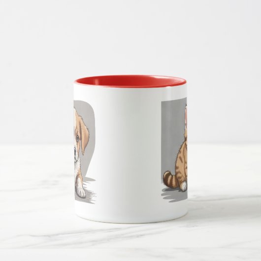 猫と犬 マグカップ (中央)