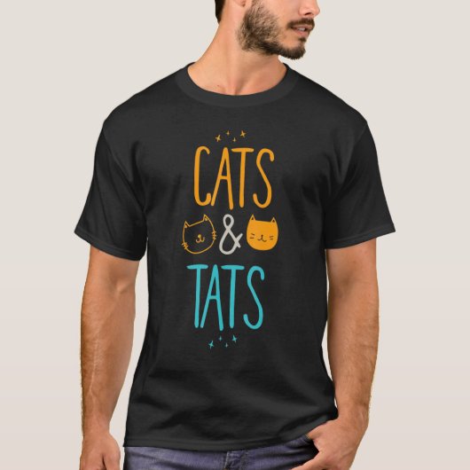 猫と猫のタトゥーアイデア Tシャツ (正面)