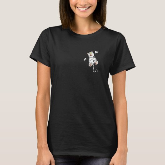 猫と猫のファンのための黒斑猫 Tシャツ (正面)