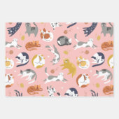 猫と猫のラッピング紙 ラッピングペーパーシート (正面3)