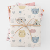 猫と猫のラッピング紙 ラッピングペーパーシート (インサイチュ)