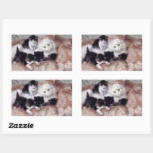 猫と猫のヴィンテージアートby H. Ronner-Knip 長方形シール (シート)