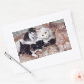 猫と猫のヴィンテージアートby H. Ronner-Knip 長方形シール (封筒)