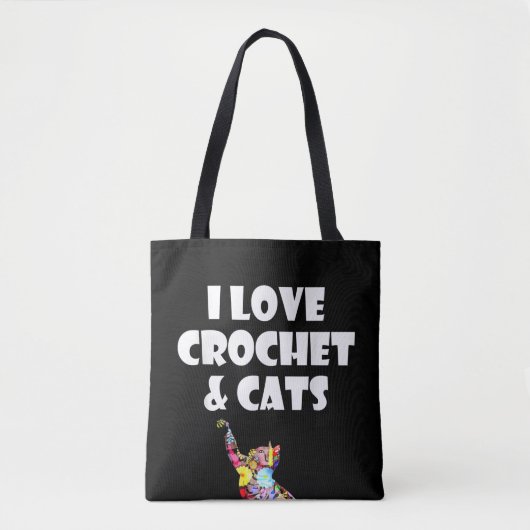 猫と猫の刺繍縫い針 トートバッグ (正面)