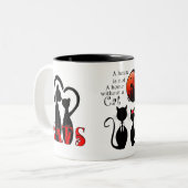 猫と猫の家 ツートーンマグカップ (正面左)