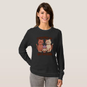 猫と猫の泡茶ボバ Tシャツ (正面フル)