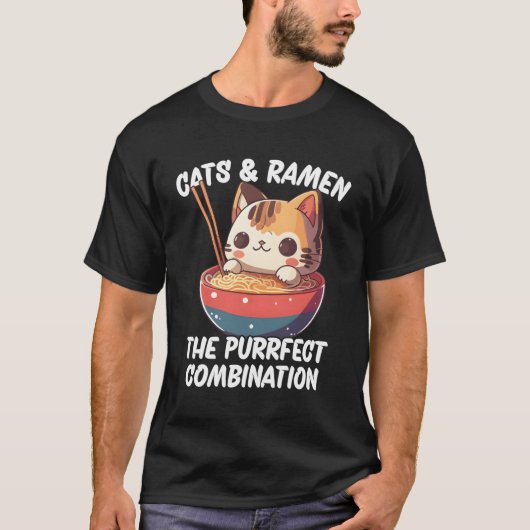 猫と猫の組み合わせ Tシャツ (正面)