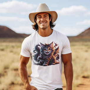 猫と猫の野性的な表情 過去記事 Tシャツ