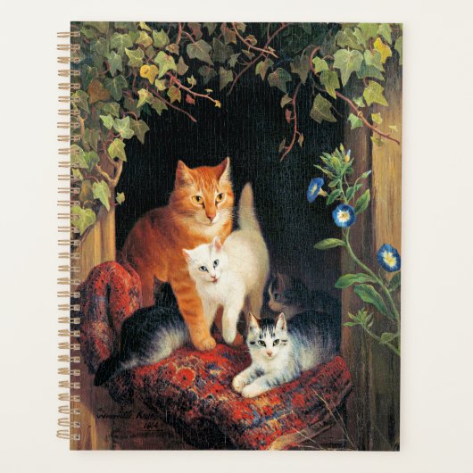 猫と猫素晴らしの絵画アート プランナー手帳 (正面)