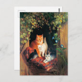 猫と猫素晴らしの絵画アート ポストカード (正面/裏面)