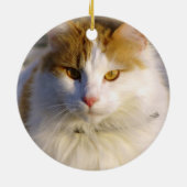 猫と猫遠くにの熱狂するユーモア セラミックオーナメント (裏面)