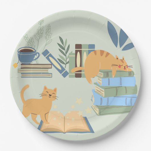 猫と猫 ペーパープレート (正面)