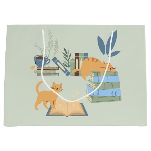 猫と猫 ラージペーパーバッグ (正面)