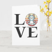 猫と瞑想を愛する カード (黄色い花)