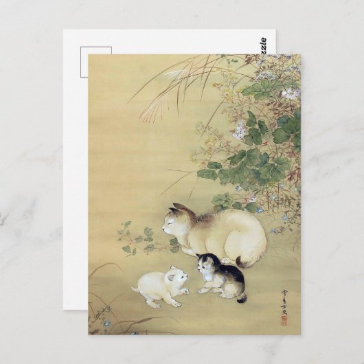 猫と秋の草作者不詳 ポストカード (正面/裏面)