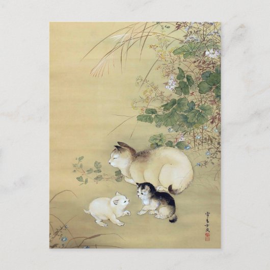 猫と秋の草作者不詳 ポストカード (正面)