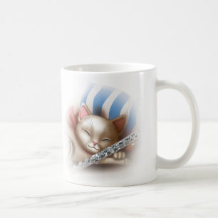 猫と笛 コーヒーマグカップ