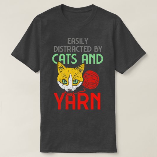 猫と糸3 Tシャツ (デザイン正面)
