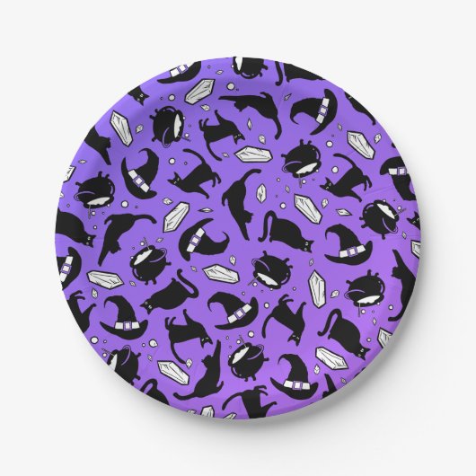 猫と結晶と釜 – 紙プレート ペーパープレート (正面)