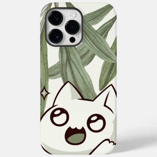 猫と緑の葉 | ペット好きさん | 自然に帰ろう Case-Mate iPhoneケース (裏面)