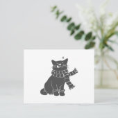 猫と美しいスカーフ – 背景色を選択 ポストカード (スタンド正面)