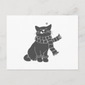 猫と美しいスカーフ – 背景色を選択 ポストカード (正面)