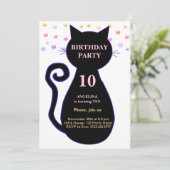 猫と色数々のの紙吹雪誕生日招待状 招待状 (スタンド正面)