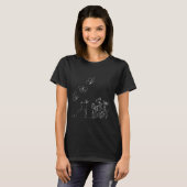 猫と花と蝶々 Tシャツ (正面フル)