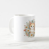 猫と花のコーヒーマグ コーヒーマグカップ (正面左)