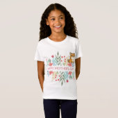 猫と花のデザインTシャツ Tシャツ (正面フル)